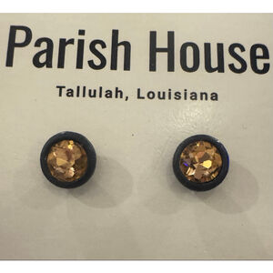 Green with iridescent Stud Earrings